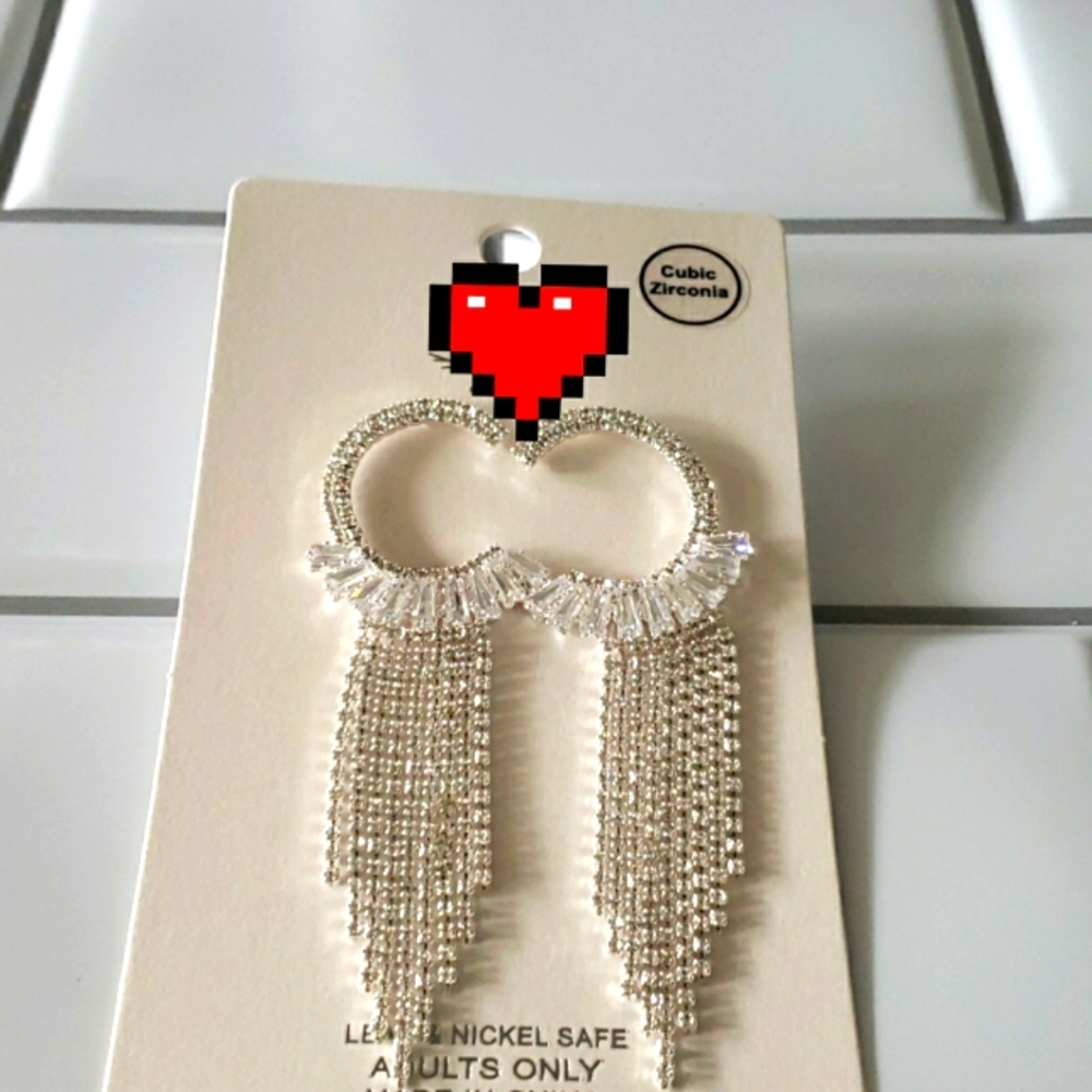 Blinged Fringe Earrings